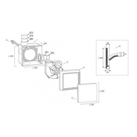Fan with cover plate OLI Ideal Standard
