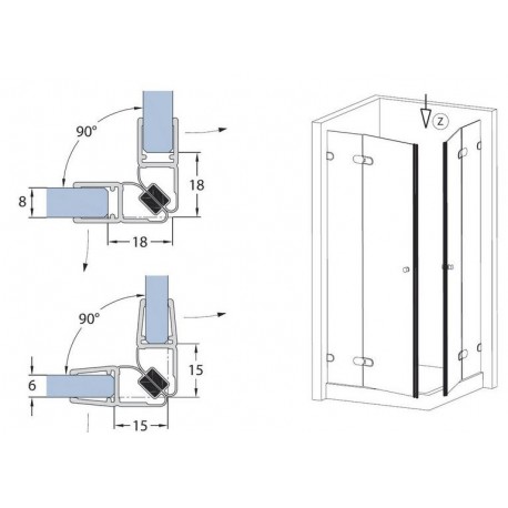Magnetische Eckduschstangen Ideal Standard T182867